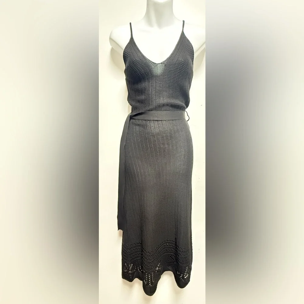 HYFVE Black Midi Skirt with Knit Detail